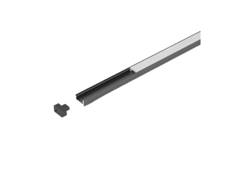 Hettich ChannelLine i profile length 3,000 mm black / opal