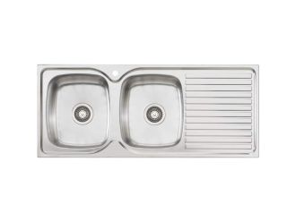 Oliveri Endeavour Double Bowl Sink With Drainer