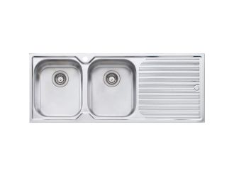Oliveri Diaz Double Bowl Topmount Sink With Drainer