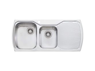 Oliveri Monet 1+3/4 Bowl Topmount Sink with Drainer