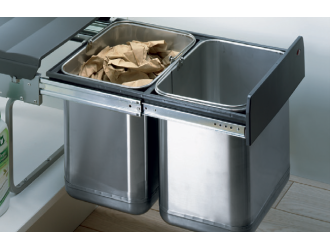 Hettich 40L (20L x 2) Stainless Steel Duo II 400
