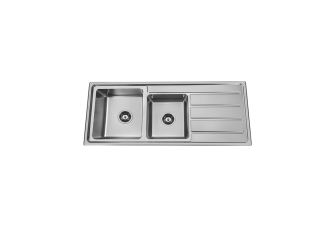 Zeus Cronos 1.75 Bowl Kitchen Sink 1160X500mm LHB Stainless Steel