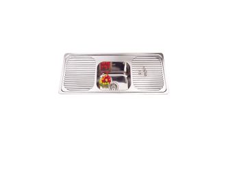 Zeus Cronos Single Bowl With Double Drainer Sink 1180 x 480 x 170mm