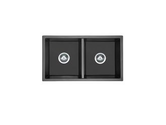 Zeus Prometheus Under/Overmount Double Bowl Granite Sink 770 x 450 x 230mm