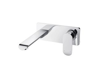 Zeus Atlas Curve Wall Basin Mixer with Spout