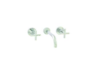 Zeus Oceanus Cross Handle Bath Set Chrome