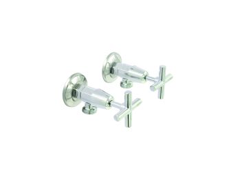 Zeus Oceanus Cross Handle Washing Machine Set Chrome