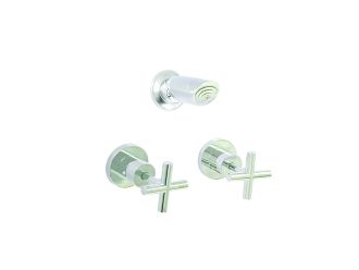 Zeus Oceanus Cross Handle Shower Set Chrome