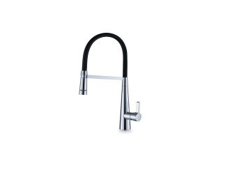 Zeus Apollo Pull Out Gooseneck Kitchen Mixer With LED Chrome