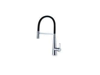Zeus Apollo Pull Out Gooseneck Kitchen Mixer Chrome