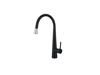 Zeus Apollo Gooseneck Kitchen Mixer 104 Black/Chrome
