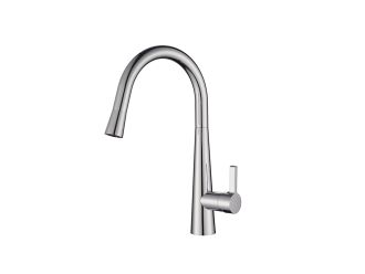 Zeus Apollo Pull Out Gooseneck Kitchen Mixer 105 Chrome