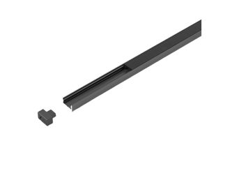 Hettich ChannelLine i Profile, black / black, 3000 mm 