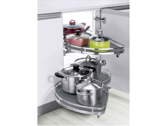 Soft Closing Kidney Tray Corner Storage 2 Tray Unit